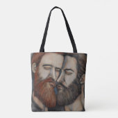 Twee gekaarde Mannen Tote Bag (Achterkant)