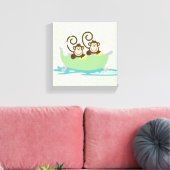 Twee Gekke apen in een Tub Canvas Art Print (Insitu (Woonkamer))