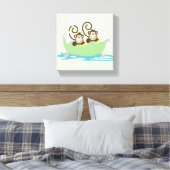 Twee Gekke apen in een Tub Canvas Art Print (Insitu (Slaapkamer))