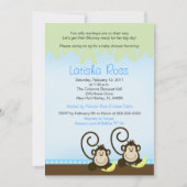 Twee Gekke apen met twee pennen Baby shower 5x7 Kaart (Voorkant)