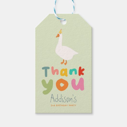 Twee Gekke boerenerf gans 2e verjaardag gunst Cadeaulabel (Voorkant)