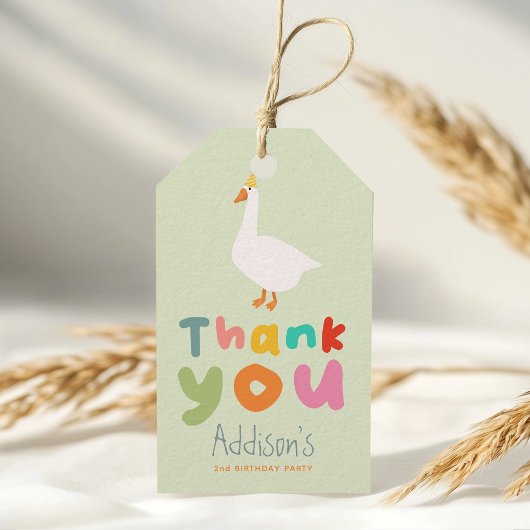 Twee Gekke boerenerf gans 2e verjaardag gunst Cadeaulabel