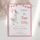 Twee Gekke gans 2e verjaardag meisje roze Kaart