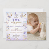 Twee Gekke Gans 2e Verjaardag Party Foto Kaart (Voorkant)