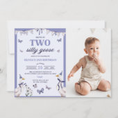 Twee Gekke Gans 2e Verjaardag Party Foto Kaart (Voorkant)