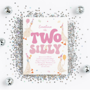 Twee Gekke Gans 2e verjaardag Uitnodiging Meisje R