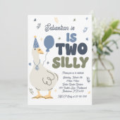 Twee Gekke Gans 2e Verjaardagsfeest Voorjaarsverja Kaart (Staand voorkant)