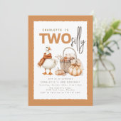 Twee Gekke Gans 2e Verjaardagsuitnodiging Kaart (Staand voorkant)