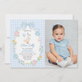 Twee Gekke Gans Bloemen Bow 2e Verjaardag Foto Kaart (Voorkant)