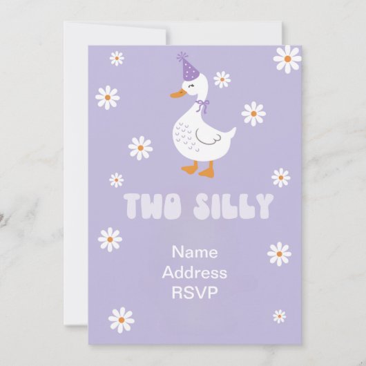 Twee Gekke Gekke ganzenuitnodiging Tweede Verjaard Kaart (Voorkant)