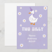 Twee Gekke Gekke ganzenuitnodiging Tweede Verjaard Kaart (Voorkant / Achterkant)