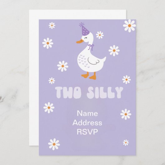 Twee Gekke Gekke ganzenuitnodiging Tweede Verjaard Kaart (Voorkant / Achterkant)