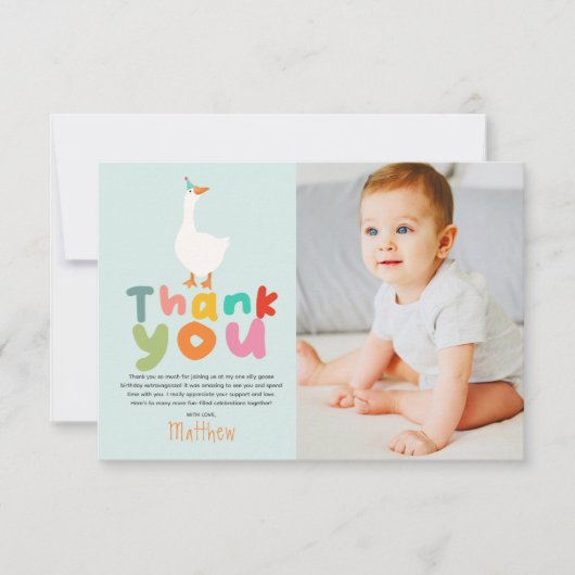 Twee Gekke Goose 2e Verjaardag Foto Dank u kaart (Voorkant)