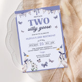 Twee Gekke Goose 2e verjaardagsfeestuitnodiging Kaart