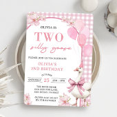 Twee Gekke Goose 2e verjaardagsfeestuitnodiging Kaart