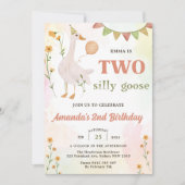 Twee Gekke Goose 2e verjaardagsfeestuitnodiging Kaart (Voorkant)