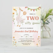 Twee Gekke Goose 2e verjaardagsfeestuitnodiging Kaart (Staand voorkant)