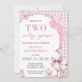 Twee Gekke Goose 2e verjaardagsfeestuitnodiging Kaart (Voorkant)