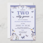 Twee Gekke Goose 2e verjaardagsfeestuitnodiging Kaart (Voorkant)