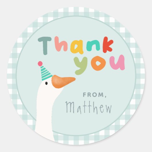 Twee Gekke Goose Blue Boerderij 2e Verjaardag Ronde Sticker (Voorkant)