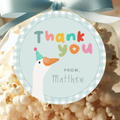 Twee Gekke Goose Blue Boerderij 2e Verjaardag Ronde Sticker