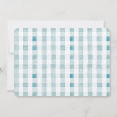 Twee Gekke Goose Blue Gingham Boy 2e verjaardag Kaart (Achterkant)