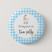 Twee Gekke Goose Blue verjaardagen Ronde Button 5,7 Cm (Voorkant)