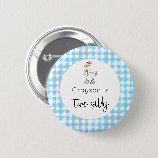 Twee Gekke Goose Blue verjaardagen Ronde Button 5,7 Cm (Voorkant /achterkant)