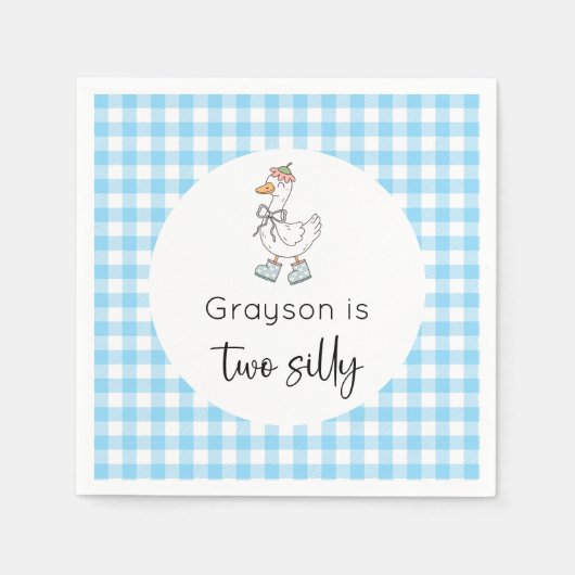Twee Gekke Goose Blue verjaardagen Servet (Voorkant)