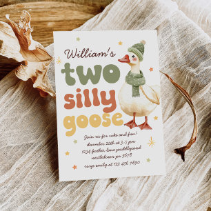 Twee Gekke Goose Christmas Green 2e Verjaardag Kaart