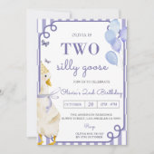 Twee Gekke Goose Gingham 2e verjaardagsfeestje Kaart (Voorkant)