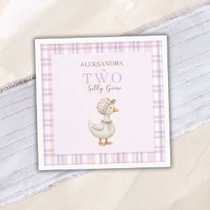 Twee Gekke Goose Girl 2e Verjaardag Party Waterver Servet