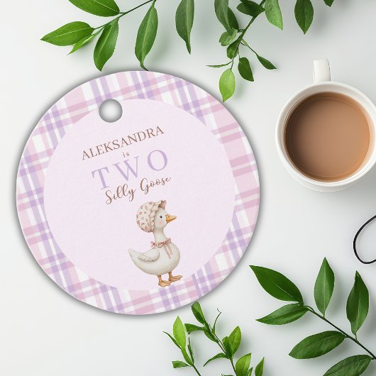 Twee Gekke Goose Girl 2e verjaardagsfeest Dank u Bedankjes Labels