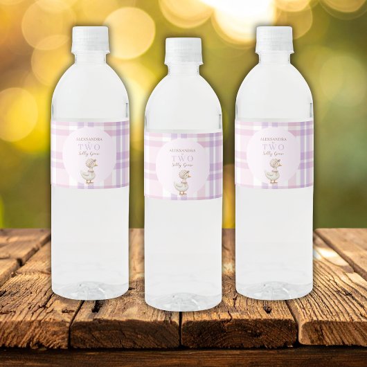 Twee Gekke Goose Girl 2e Verjaardagsfeest Jij Waterfles Etiket