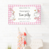 Twee Gekke Goose Roze 2e Verjaardag Welkom Spandoek (Insitu)