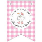 Twee Gekke Goose Roze Verjaardag Banner (Eerste vlag)