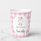 Twee Gekke Goose Roze Verjaardag Papieren Bekers (Achterkant)