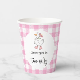 Twee Gekke Goose Roze Verjaardag Papieren Bekers