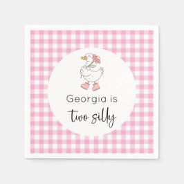 Twee Gekke Goose Roze Verjaardag Servet