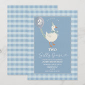 Twee Gekke Goose verjaardagsuitnodigingen Kaart (Voorkant / Achterkant)