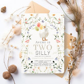 Twee Gekke Goose Wildflower Bloemen 2e verjaardag Kaart
