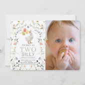 Twee Gekke Goose Wildflower Foto 2e verjaardag Kaart (Voorkant)