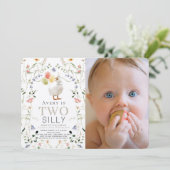 Twee Gekke Goose Wildflower Foto 2e verjaardag Kaart (Staand voorkant)