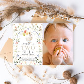 Twee Gekke Goose Wildflower Foto 2e verjaardag Kaart