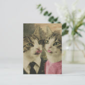 Twee Gekke katten Briefkaart (Staand voorkant)
