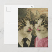 Twee Gekke katten Briefkaart (Voorkant / Achterkant)