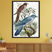 Twee gekleurde koekoeken in textuur canvas print (Insitu (Woonkamer))