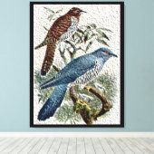 Twee gekleurde koekoeken in textuur canvas print (Insitu (Houten vloer))