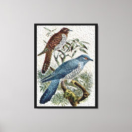 Twee gekleurde koekoeken in textuur canvas print