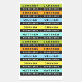 Twee gekleurde naam en telefoonnummer waterdicht l labels (Vel)